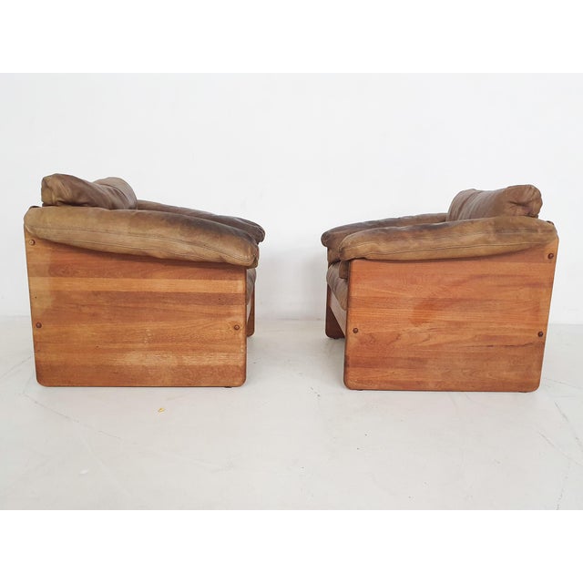 Brown Vintage Danish Lounge Chairs and Ottoman by Mikael Laursen for A/S Mikael Laursen, 1970s, Set of 3 For Sale - Image 8 of 10