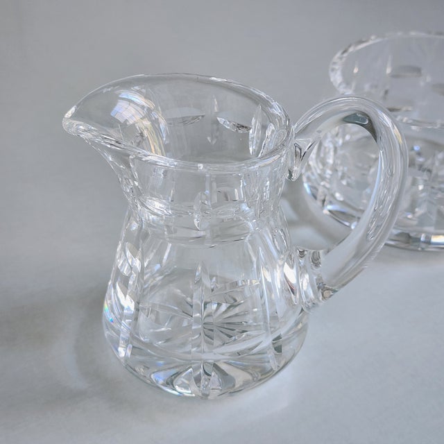 1980s Waterford Tralee Creamer Pitcher and Open Bowl Sugar Set Excellent Condition For Sale - Image 9 of 11