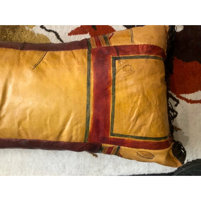 1960s Vintage Tuareg Leather Tent Cushion, 1960s For Sale - Image 5 of 14