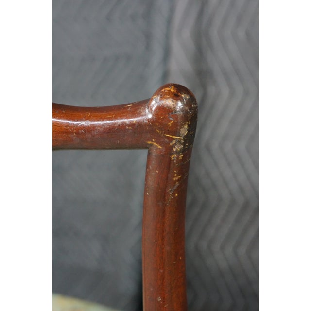 Antique Victorian Gothic Chippendale Style Carved Mahogany Chair Animal Print For Sale - Image 13 of 18