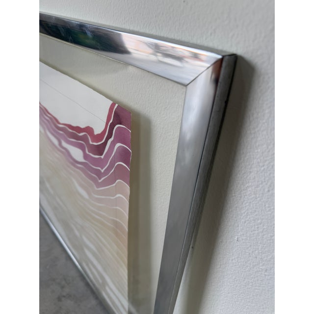 1980's Large “Imaginary Landscape” Abstract Print in Aluminum & Acrylic For Sale - Image 14 of 14