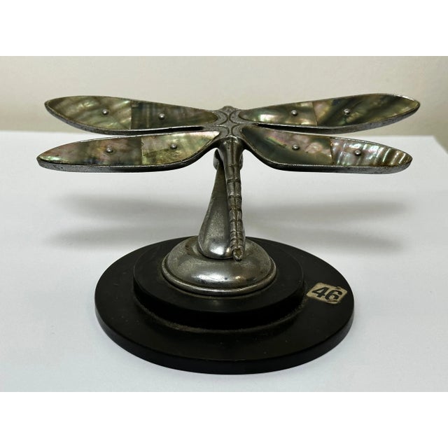 British Art Deco Circa 1934 Dragonfly Desmo Car Mascot Sculpture For Sale - Image 4 of 13