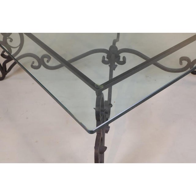 Metal Baroque Style Wrought Iron and Glass Low Table, 20th Century For Sale - Image 7 of 11