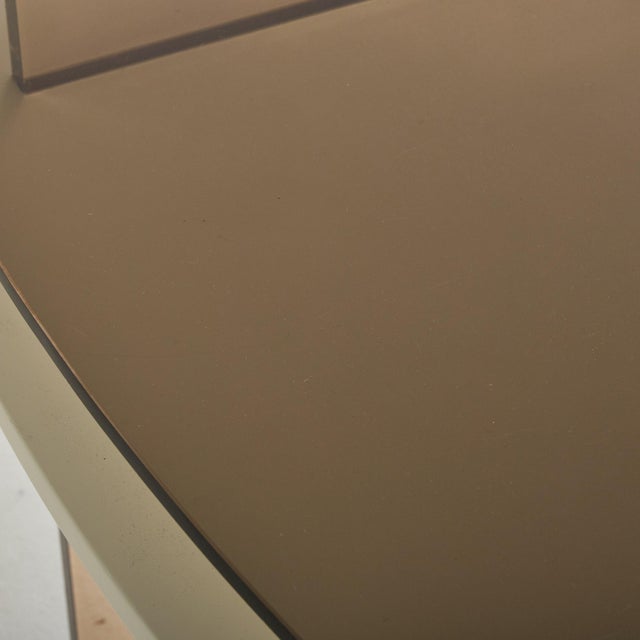 1960s French Curved Smoked Glass Desk For Sale - Image 9 of 11