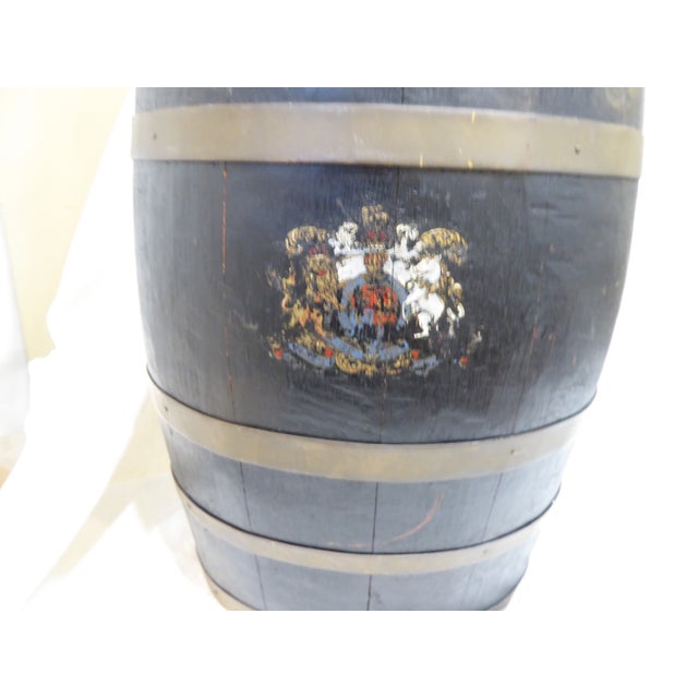 English Antique English Brass Bound Barrel For Sale - Image 3 of 4