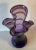 Murano Signed Rich Pitkethly Art Glass Amethyst Handkerchief Vase With Swirled Lines For Sale - Image 4 of 12