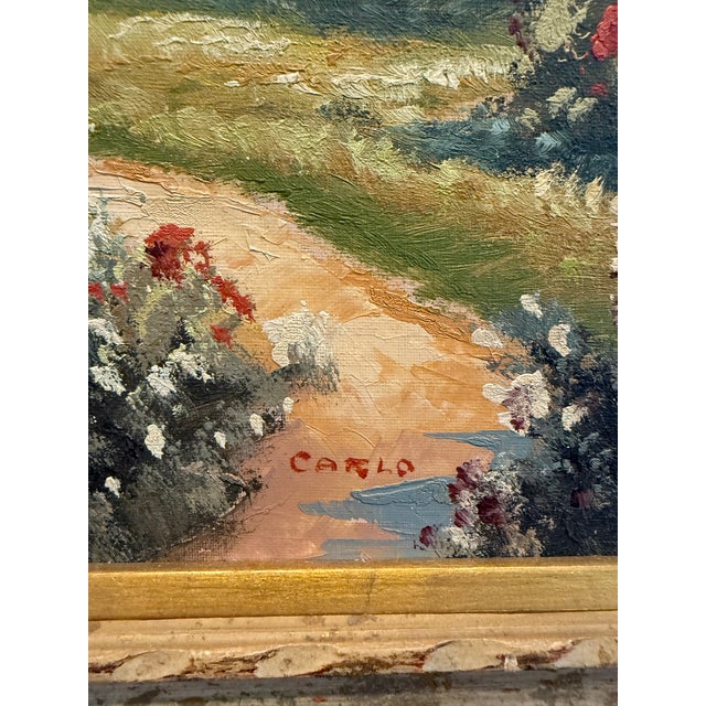 Italian Coastal Scene Oil on Canvas For Sale - Image 4 of 6