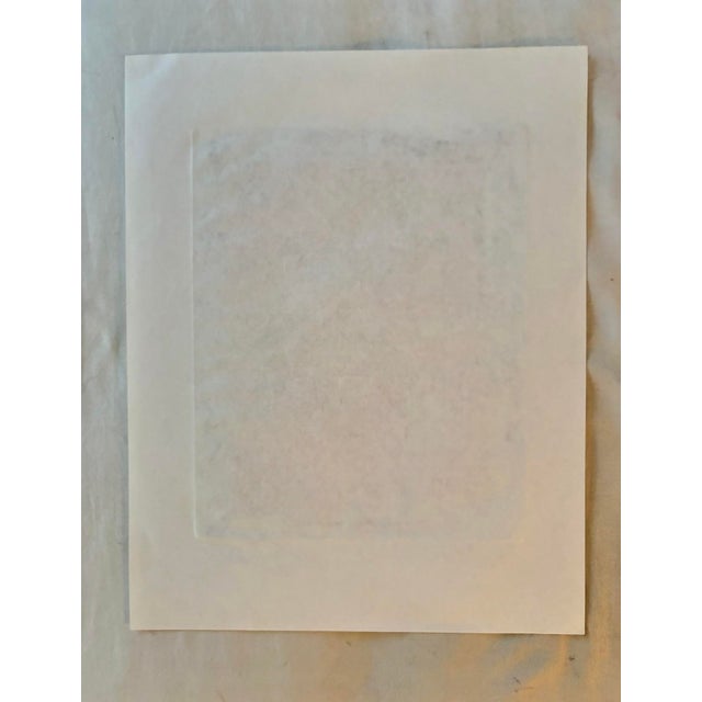 Orange Abstract Geometric Style Lithograph Painting on Paper, Signed, Dated 1979 For Sale - Image 6 of 9