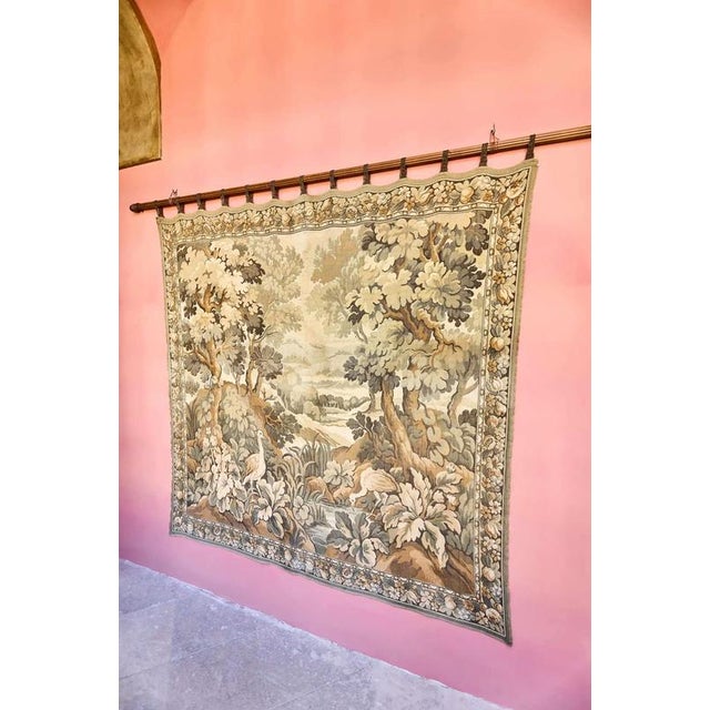 Textile Wall Tapestry with Birds and Wooden Rod For Sale - Image 7 of 8