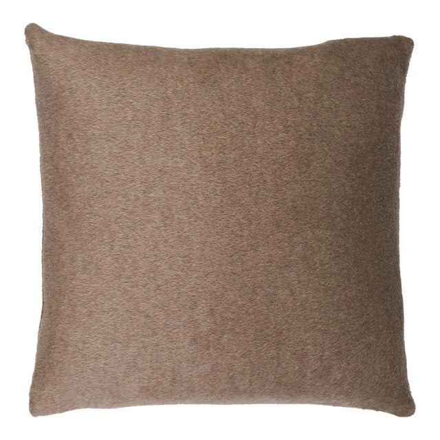 Schumacher Dixon Mohair Pillow 22" in Driftwood For Sale