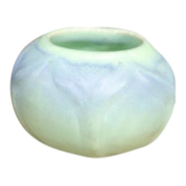 Van Briggle Floral Vase, Blue Green Matte Glaze, Arts & Crafts For Sale