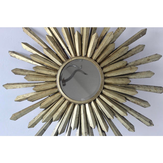 Late 20th Century Gilt Metal Starburst Mirror For Sale - Image 5 of 13