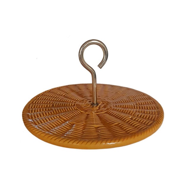 Set of 2 French majolica cheese platters, 1950s. The round one is from Vallauris and the other from Orfinox. Dimensions...