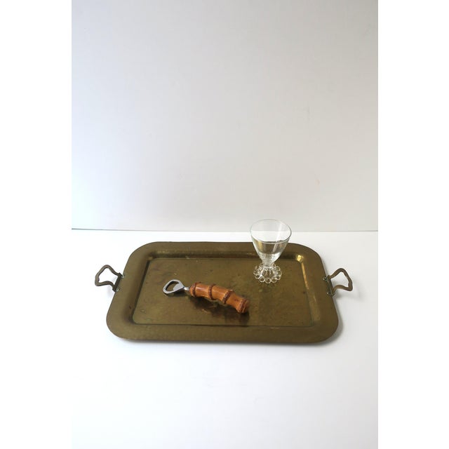 Mid-Century Modern Brass Tray With Handles, Entertaining or Vanity, Circa Mid-20th Century For Sale - Image 3 of 12