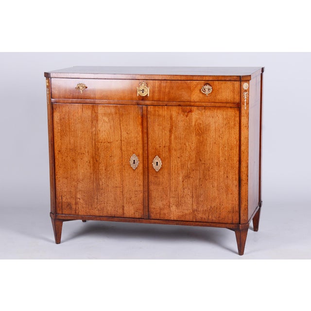 Empire Cabinet in Oak, Spruce, Mahogany Veneer and Brass, Austria, 1810s For Sale - Image 17 of 17