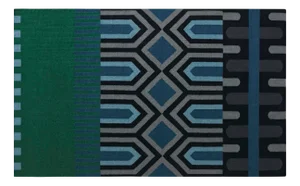 Kilim Ndebele Verde Rug by Sandra Figuerola