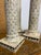Late 19th Century Mughal Set of 3 Graduated Tessellated Bone Candle Holders with Floral Detail in 7”, 9” & 12” Heights.