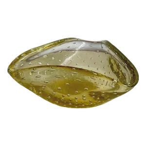 Vintage 60s 70s Murano Italy Art Glass Bullicante Controlled Bubble Trinket Dish