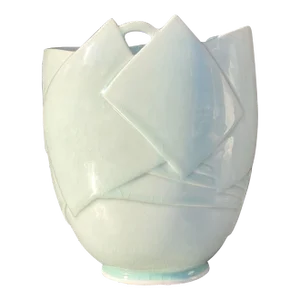 Vintage Boho Glazed Ceramic Vase