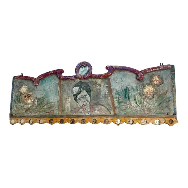 Vintage Parisian Carnival Wood Panel For Sale
