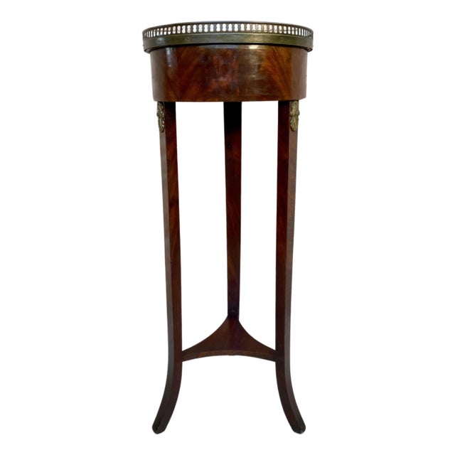 Antique French Louis XVI Style Walnut Bouillotte Side Table, 1800s For Sale