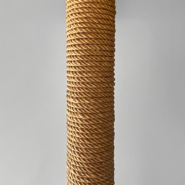Art Deco Italian Floor Lamp in Wood, Fabric and Rope, 1930s For Sale - Image 9 of 13