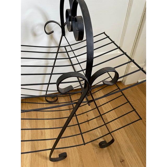 Vintage 1960’s Black Wrought Iron Magazine Rack Chairish