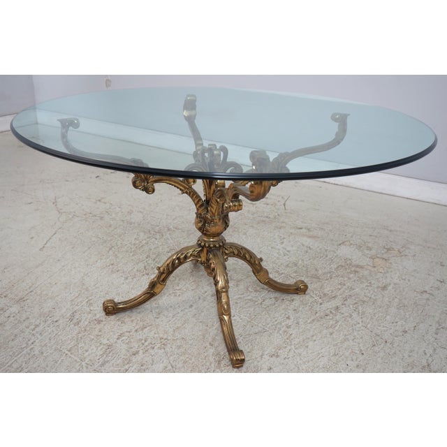 Age: Approx: 30 Years Old Details: Italian Baroque Style Legs Beveled Glass High Quality Construction Hollywood Regency...