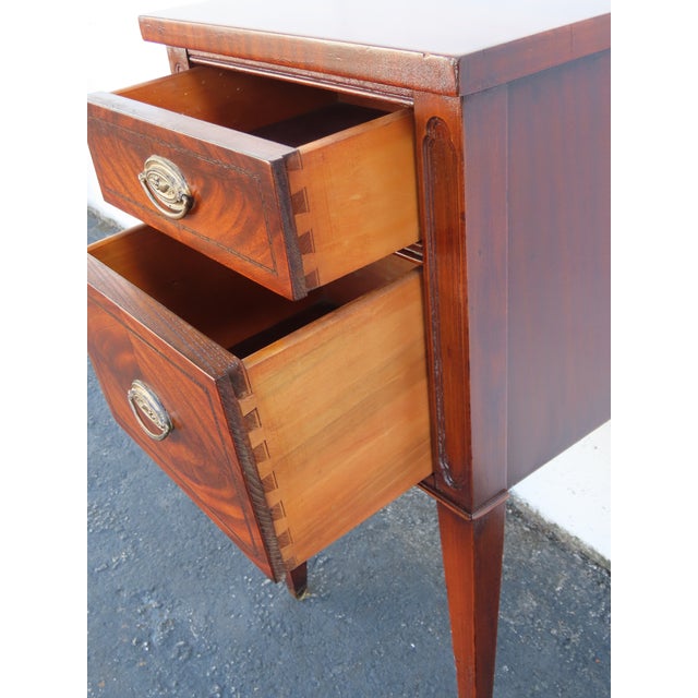 Early 1900s Flame Mahogany Inlay Nightstand Bedside Side End Table 6921 For Sale In Miami - Image 6 of 15