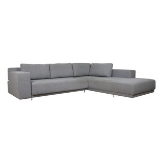 Large Blue Fabric Corner Sofa from Walter Knoll For Sale
