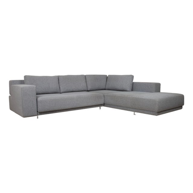 Large Blue Fabric Corner Sofa from Walter Knoll For Sale