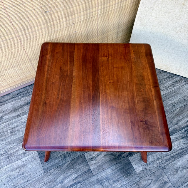 Mid Century Modern Fully Refinished Solid Wood Coffee Table by Carl Bissman Furniture. Circa 1960s. For Sale - Image 12 of 17