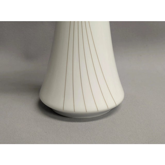Ceramic White & Gold German Porcelain Vase - By Hutscheneruther For Sale - Image 7 of 11