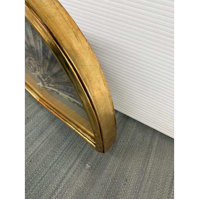 Green Antique Hand-Painted Ladies Hand Fan, Framed For Sale - Image 8 of 12