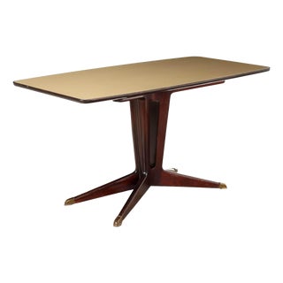 Vintage Table in Brass and Glass, 1950s For Sale
