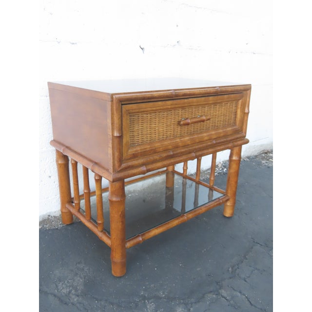 Wood American of Martinsville Hollywood Regency Bamboo Nightstands a Pair 6449 For Sale - Image 7 of 18