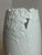 Tall White Flower Vase Vintage Ceramic Approximately 12.25” Tall Embossed Floral White on White Design Unsigned Exact Age...