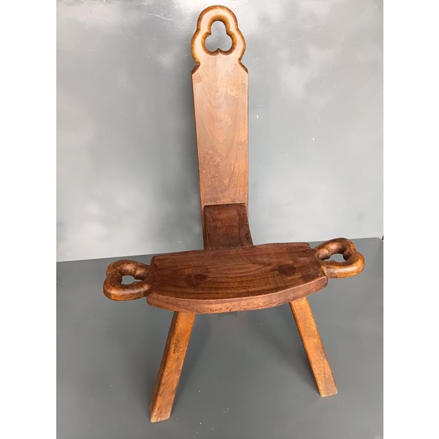 French Antique Mid-Century Brutalist Milking Chair For Sale In Miami - Image 6 of 11