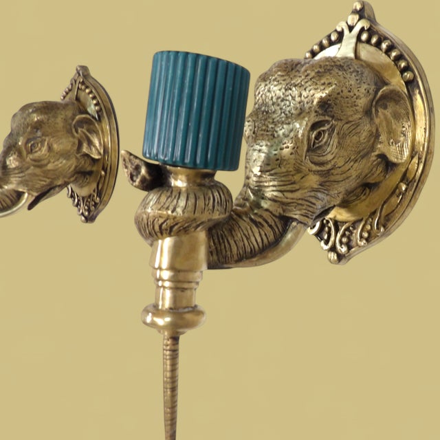 Regency Wall Bronze Elephant Candleholders, Early 20th Century, Set of 2 For Sale - Image 5 of 6