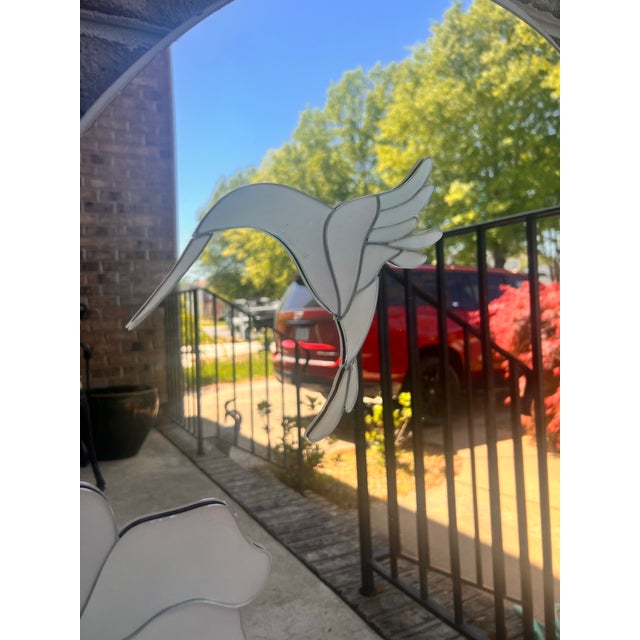 1990s Vintage 1990 David Marshall Designer Wall Mirror Hummingbird Floral 29.5× 39.5 For Sale - Image 5 of 8