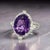 Purple Natural Amethyst Diamond Ring Size 6.5, 14k Gold 8.83 TCW Certified For Sale - Image 8 of 11