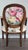 1920s Vintage Louis XVI Style French Arm Chair Restyled/Restored- Vintage Cabbage Roses Floral Batkcloth Upholstery Fabric For Sale - Image 5 of 12