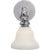 Boston Functional Single Light in Chrome with White Glass Designer: Chapman & Myers Height: 9" Extension: 9.5" Backplate:...