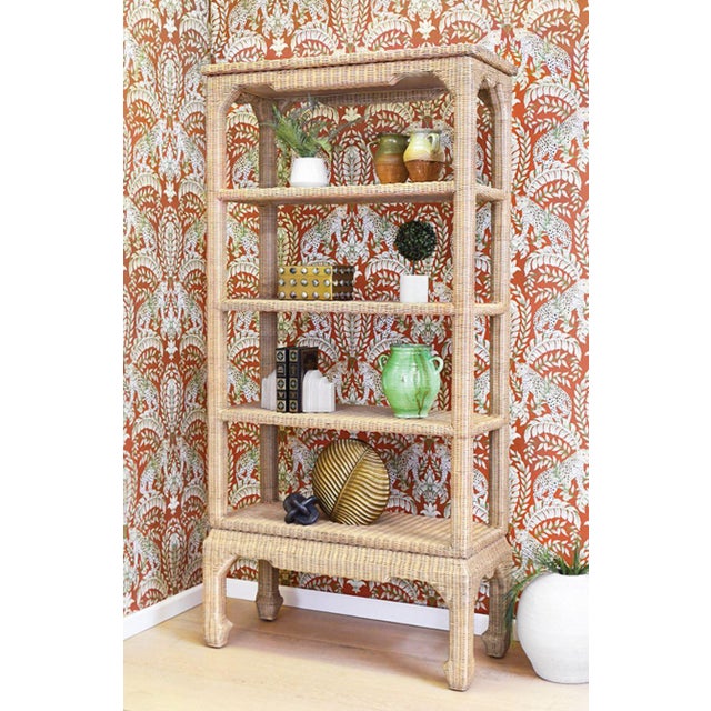 Kenneth Ludwig Chicago Cavalier Rattan Etagere For Sale - Image 4 of 6