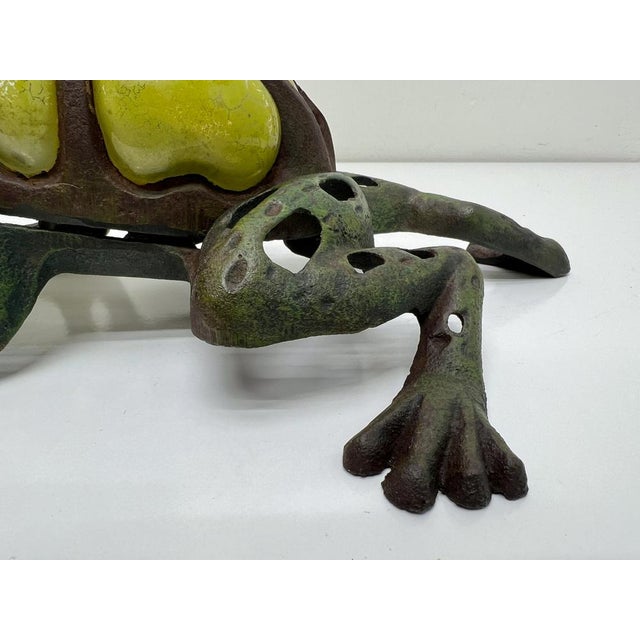 Japanese Iron and Blown Glass Frog Garden Lantern, 1970s For Sale - Image 14 of 18