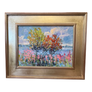 Oil Painitng by Matt Thomas, "Lakeside" Post-Impressionist