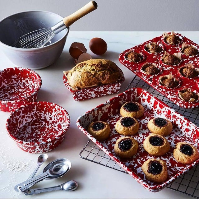 Enamel Splatter Large Salad Bowl, Red Looking to add contemporary style to your serve ware? This enamel Large Salad Bowl...