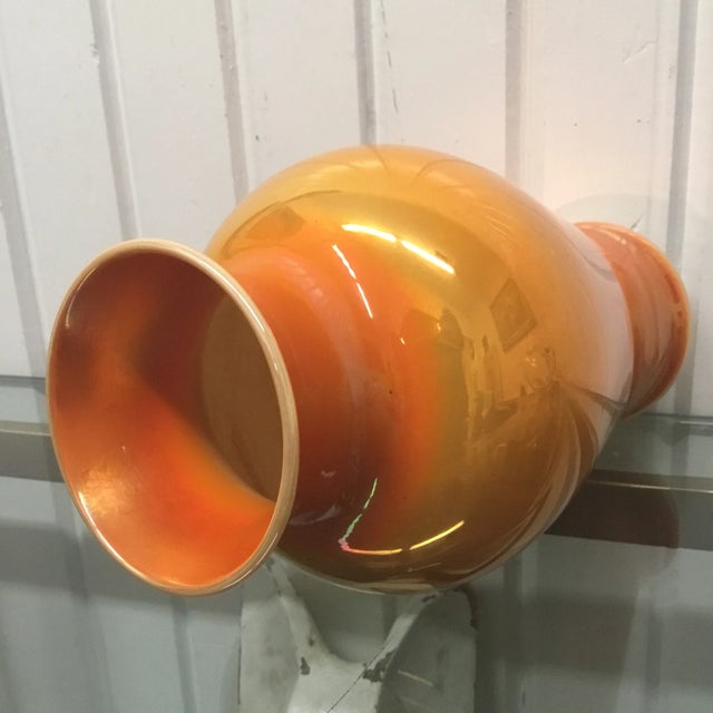 Contemporary 1920s Imperial Freehand Orange Vase For Sale - Image 3 of 4