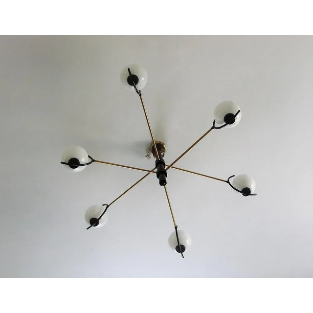 Chandelier in the style of Stilnovo, 1960s. For Sale - Image 6 of 9