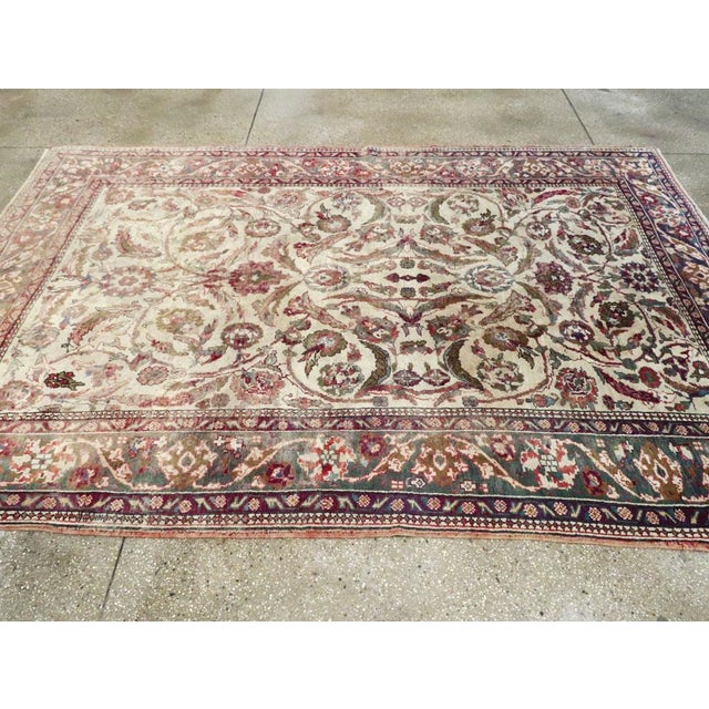 Galerie Shabab Collection Early 20th Century Turkish Oushak Accent Rug For Sale - Image 4 of 7